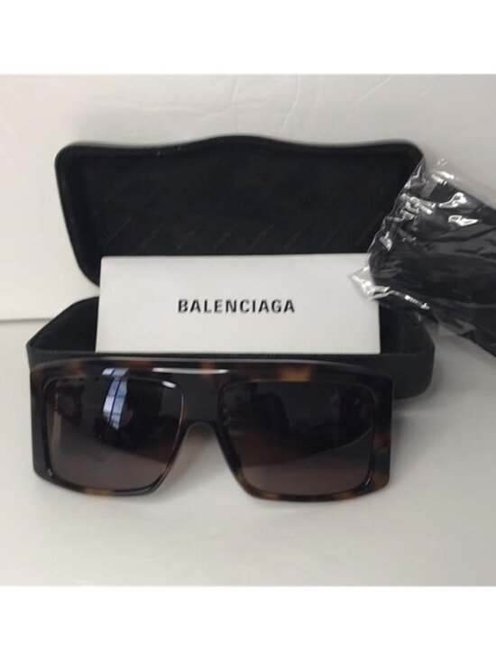 New  - BALENCIAGA Brown Rectangular Unisex Sunglasses BB0002S 002 63 main image 11